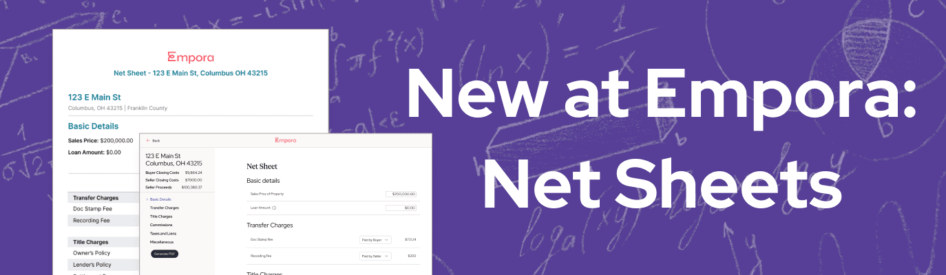 Accurate net sheets real estate closings