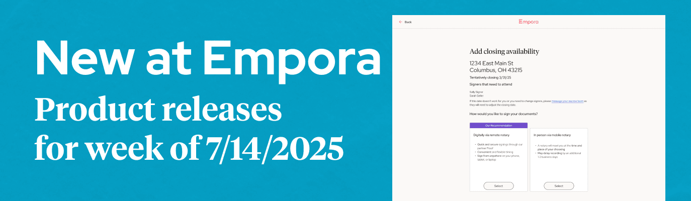 New at Empora - Newsletter 1 7/14